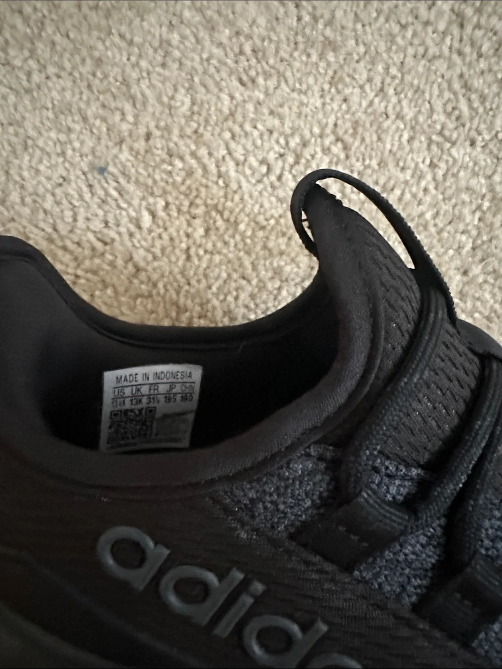 adidas Kids Black Grey Knit Cloudfoam Sneakers